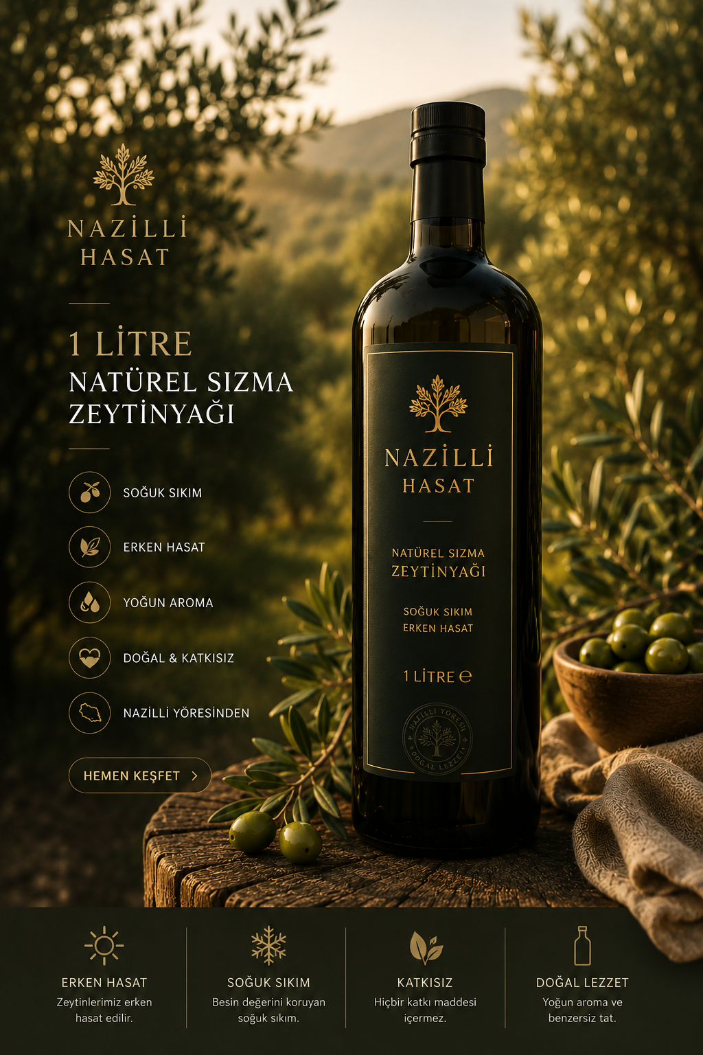 Naturel Sızma Zeytinyağı 1 Litre